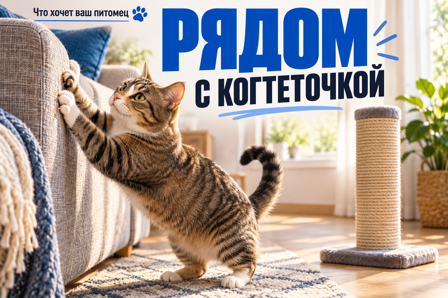 Почему кошка царапает диван рядом с когтеточкой — и что с этим делать