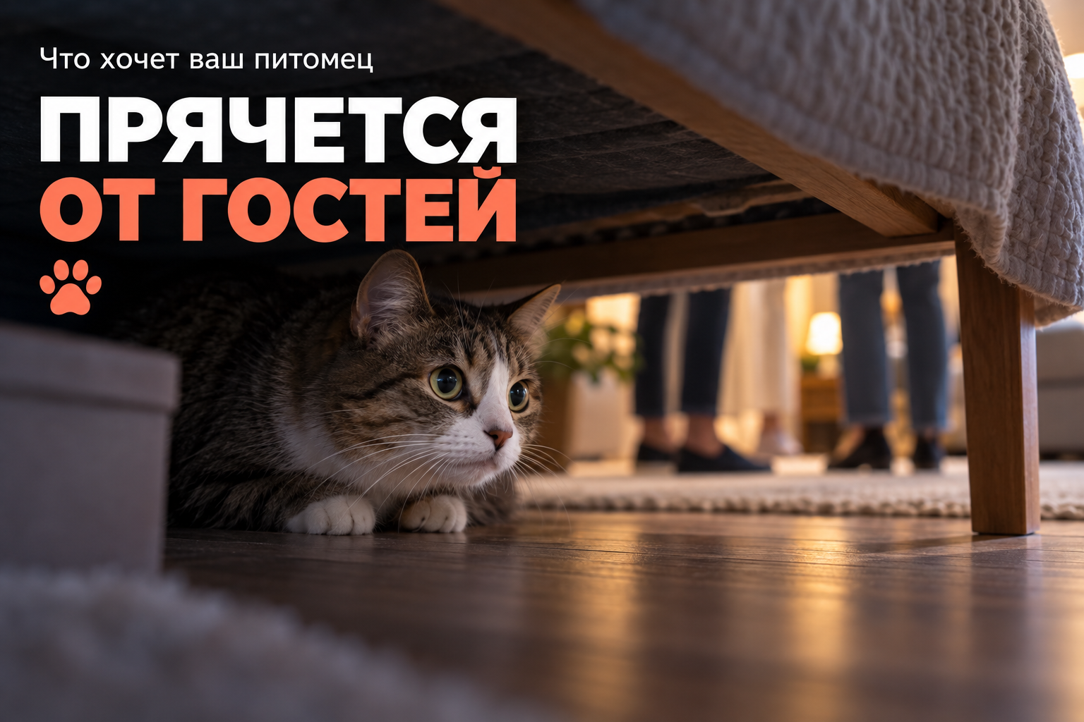 Почему кошка прячется, когда приходят гости, и что с этим делать