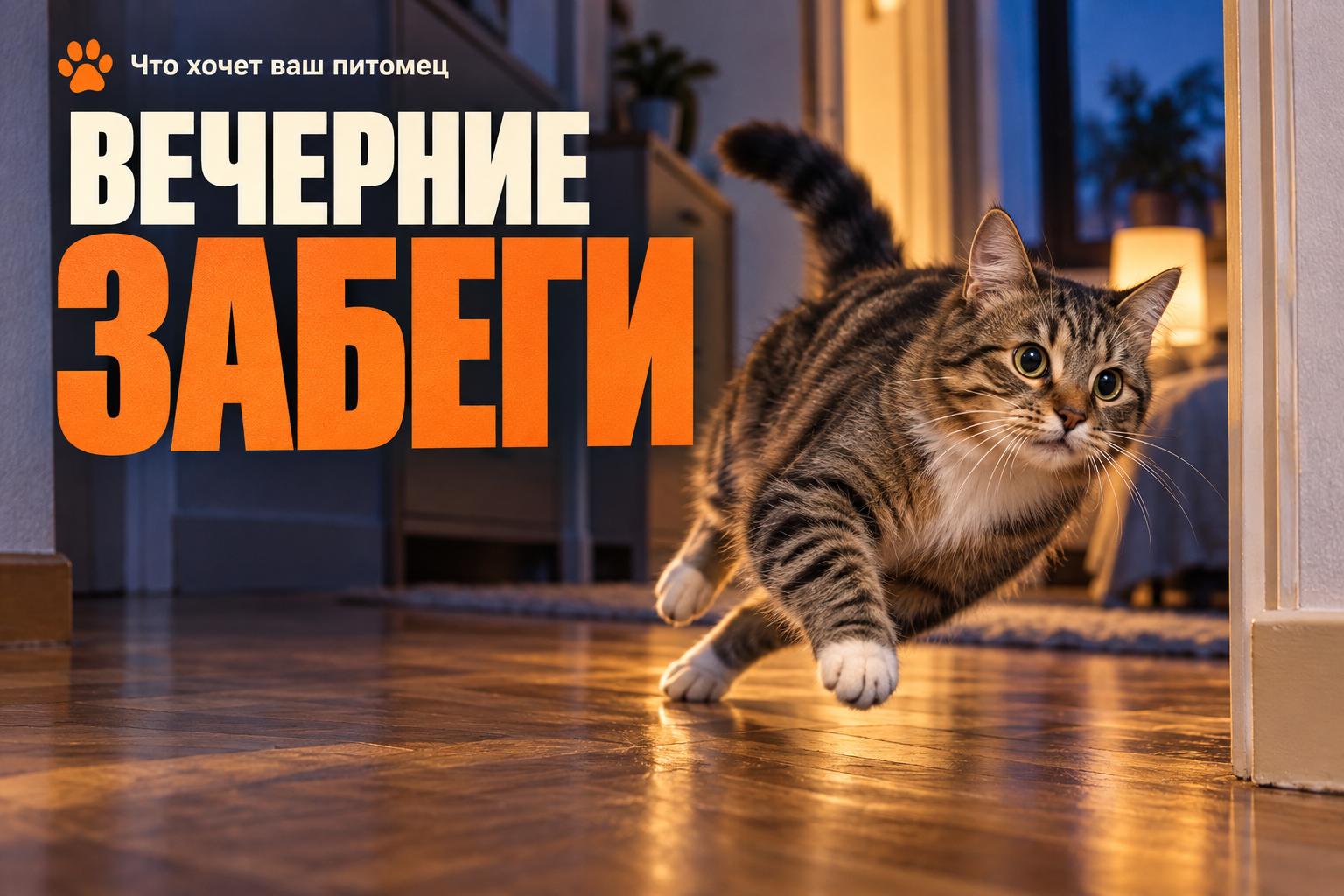 Почему кот вечером носится по квартире: норма или повод показать врачу